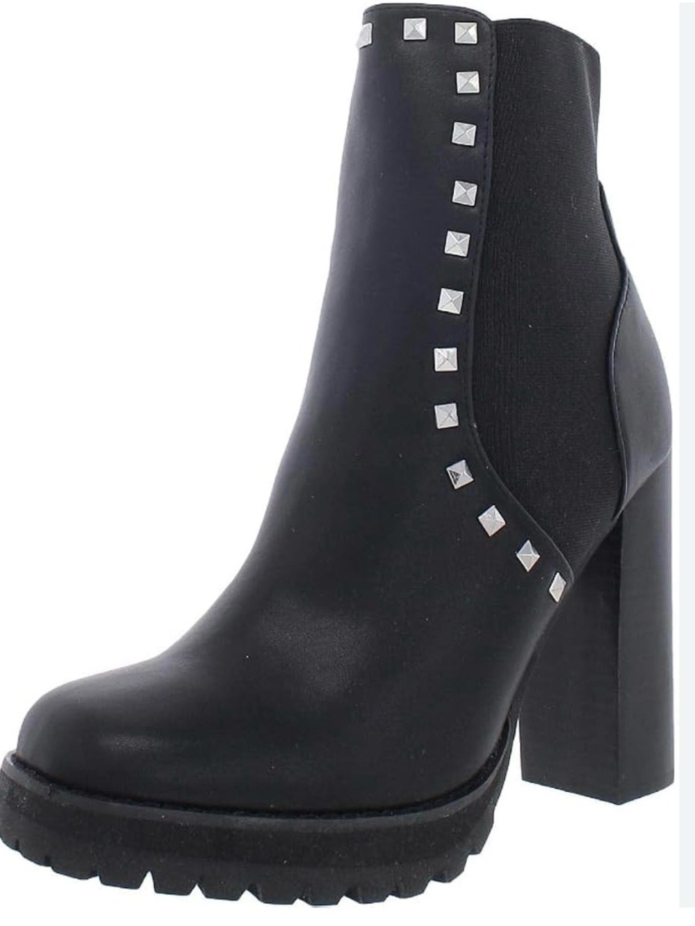 Steve Madden Black Studded Block Heel Chelsea Boot